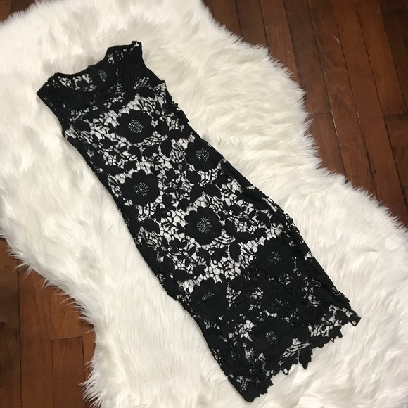 Dresses & Skirts - Black & White Lace Dress NWOT